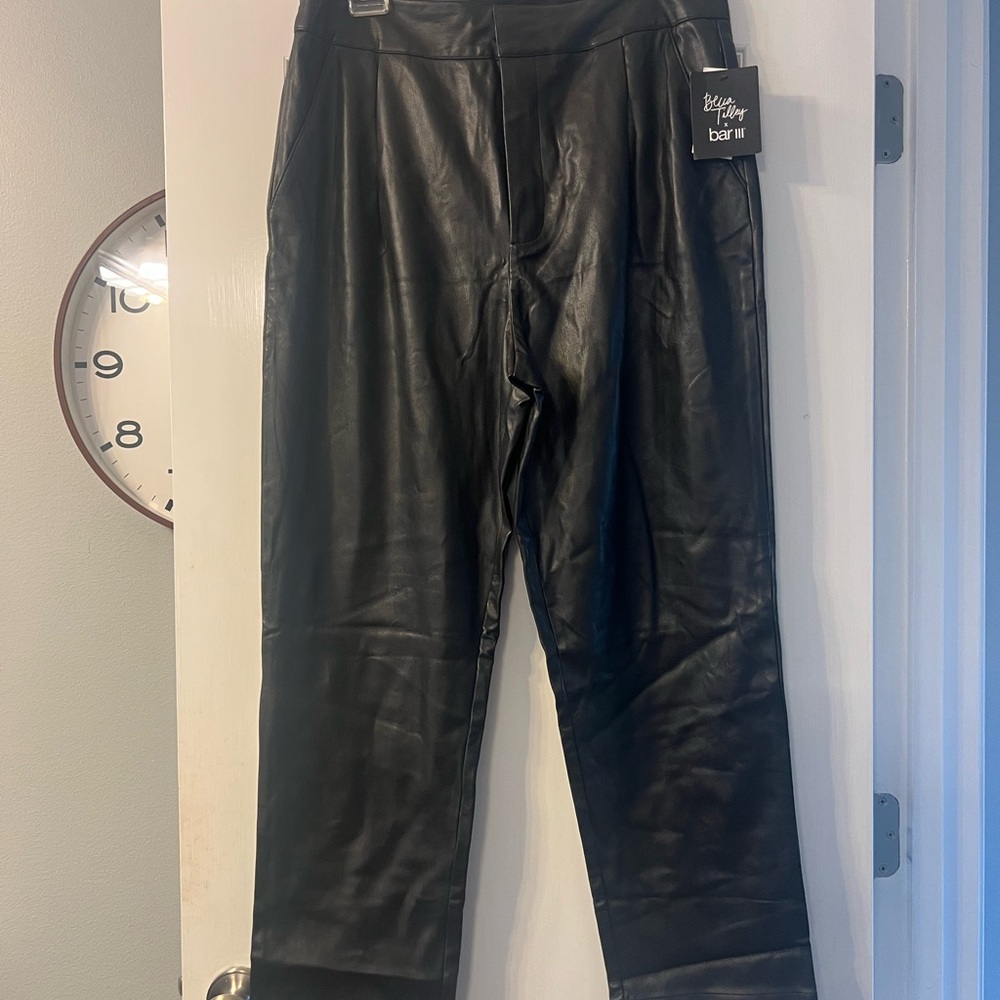 NWT Becca Tilley x Bar 111 faux black leather pants size 14